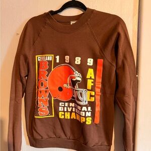 Vintage Cleveland Browns 1989 Central Division Champs Brown Crewneck Sweatshirt